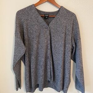 Eileen Fisher Gray Cardigan Cotton Sweater size L